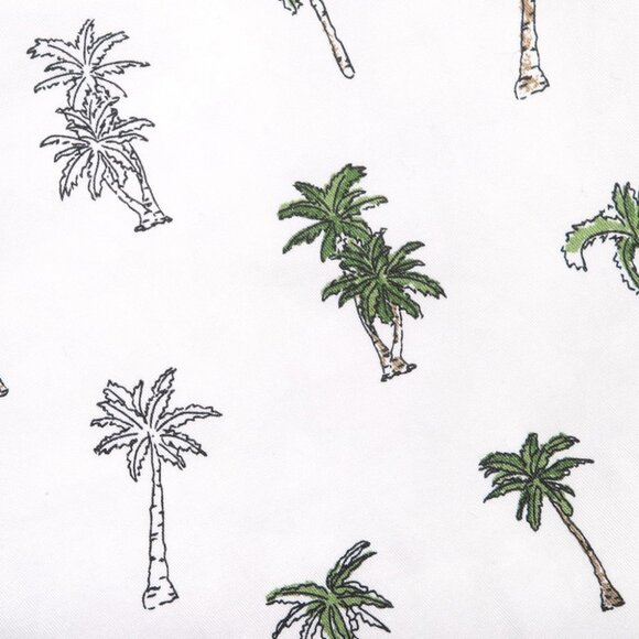 Zara Palm Tree Shorts Belted Stretch Tropical High Waist White Green Tan XS - Picture 6 of 10